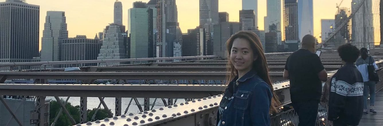 Hinako posing in New York City