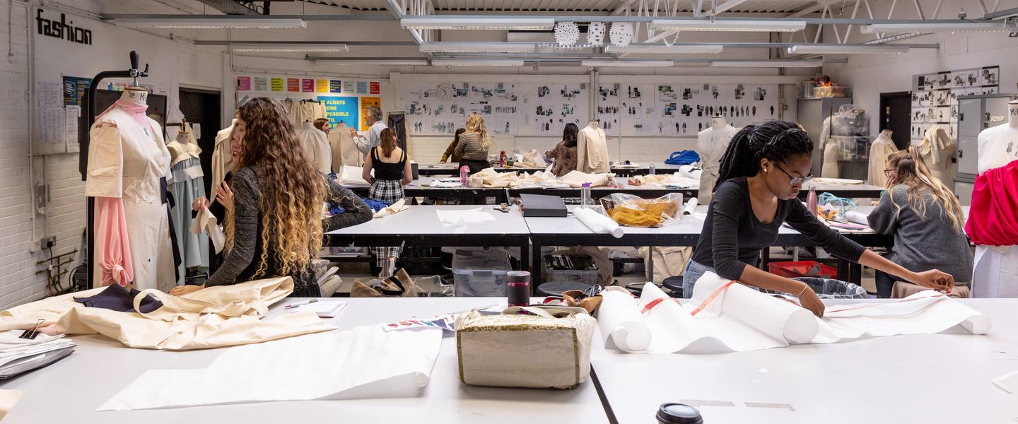 NTU fashion design students working on their projects