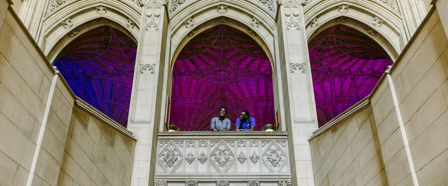 Students inside a Bristol's University building