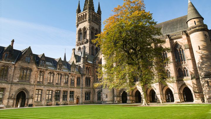 The Quadrangles and Tower of the University on a sunny day