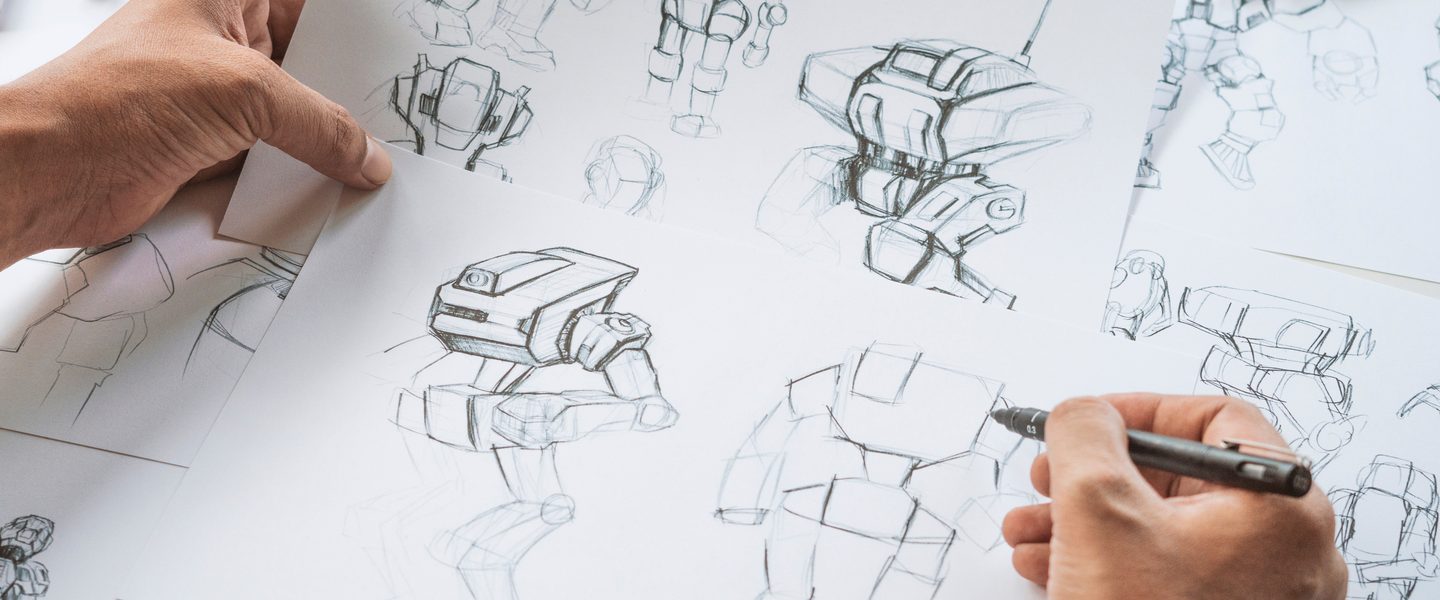 Character development sketch for animation