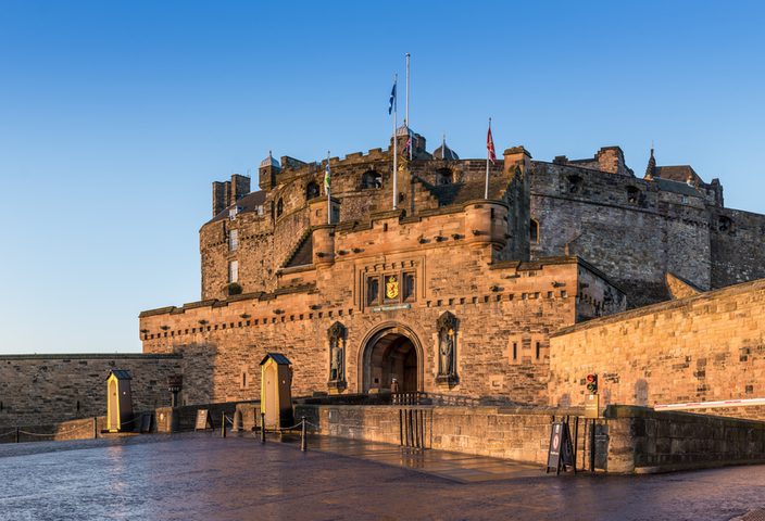 Edinburgh castle front entrance view