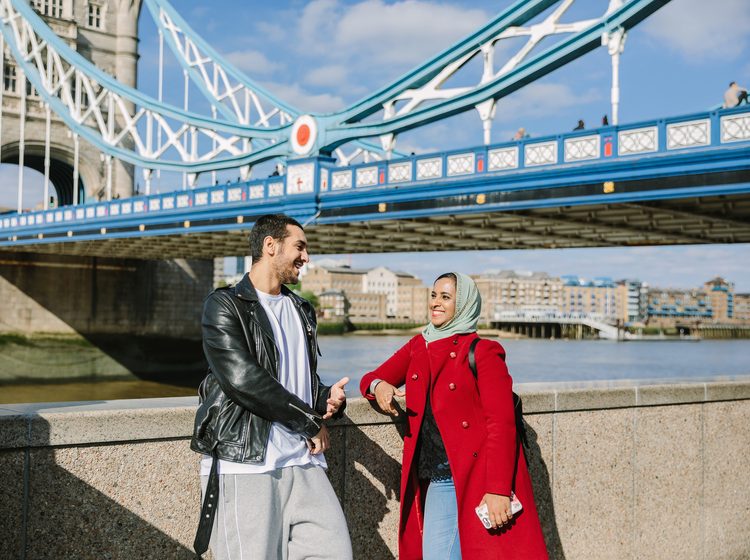KICL students hanging out near Tower Bridge in London
