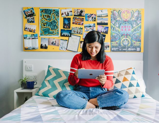 Person, Sitting, Bed