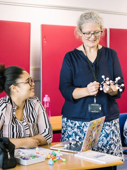 UWE Bristol staff teaching student in a classroom