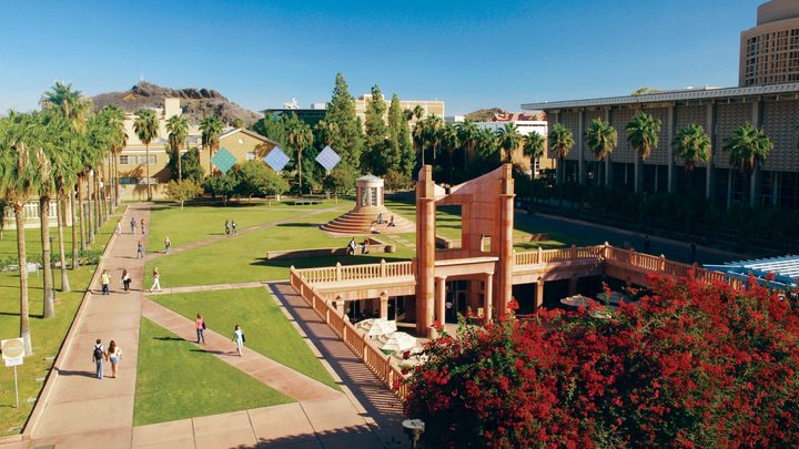 ASU's hayden lawn at Tempe campus