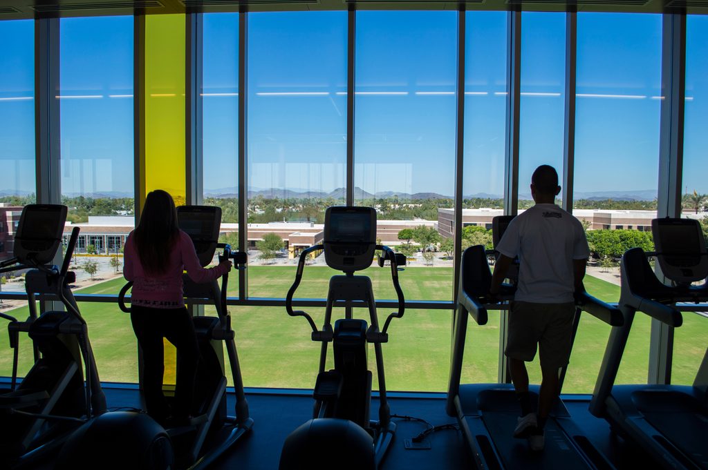 students at ASU's gym