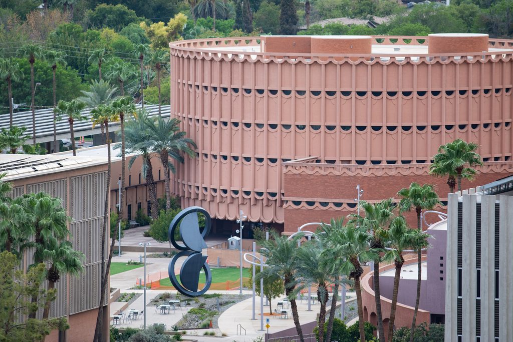 Hayden lawn and Library at ASU Tempe campus