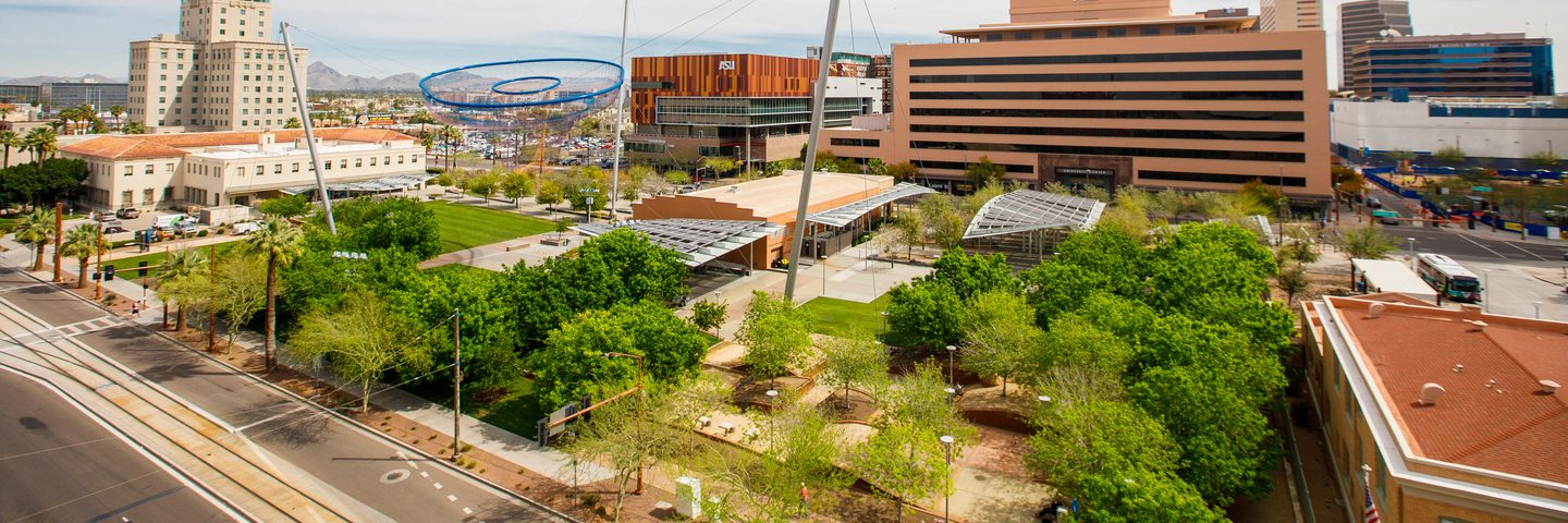 Aerial view of ASU downtown campus