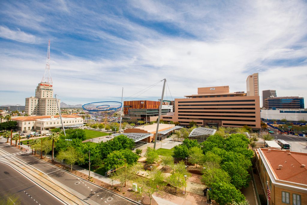 Aerial view of ASU downtown campus