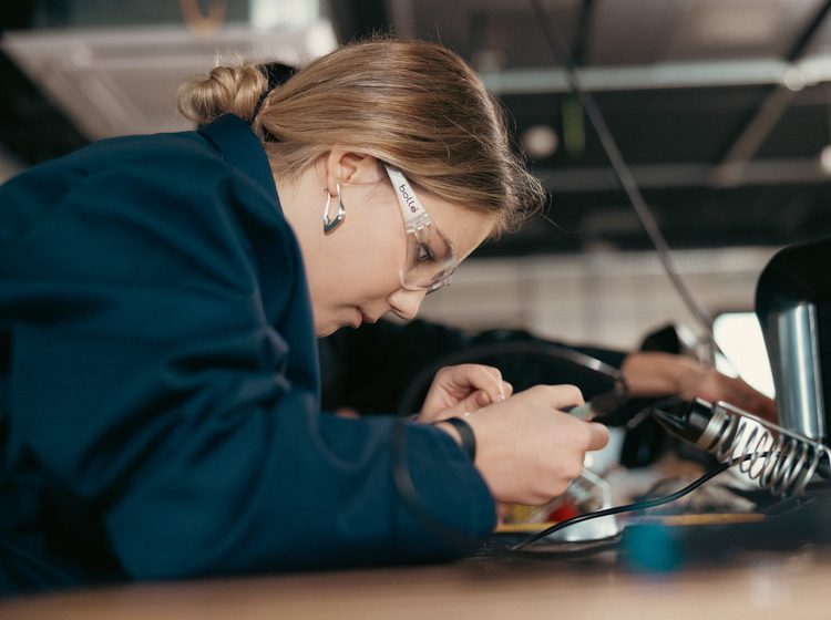 TEDI student working on a project