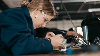 TEDI student working on a project