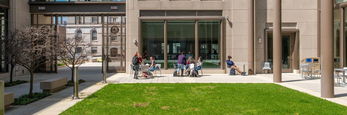 Exterior views of the UConn Hartford courtyard