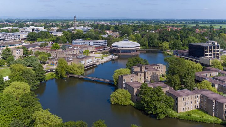 University of York Campus pictured from above in 2018