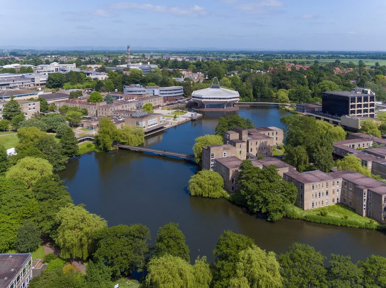 Top view of University of York Campus in 2018