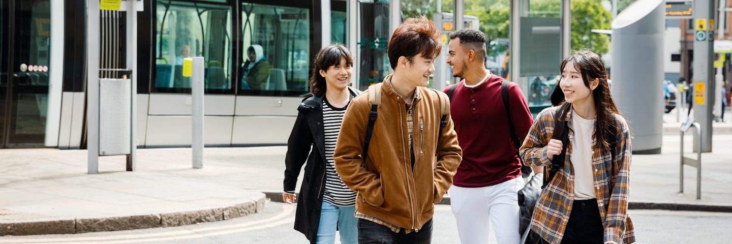 UNIC students walking in town