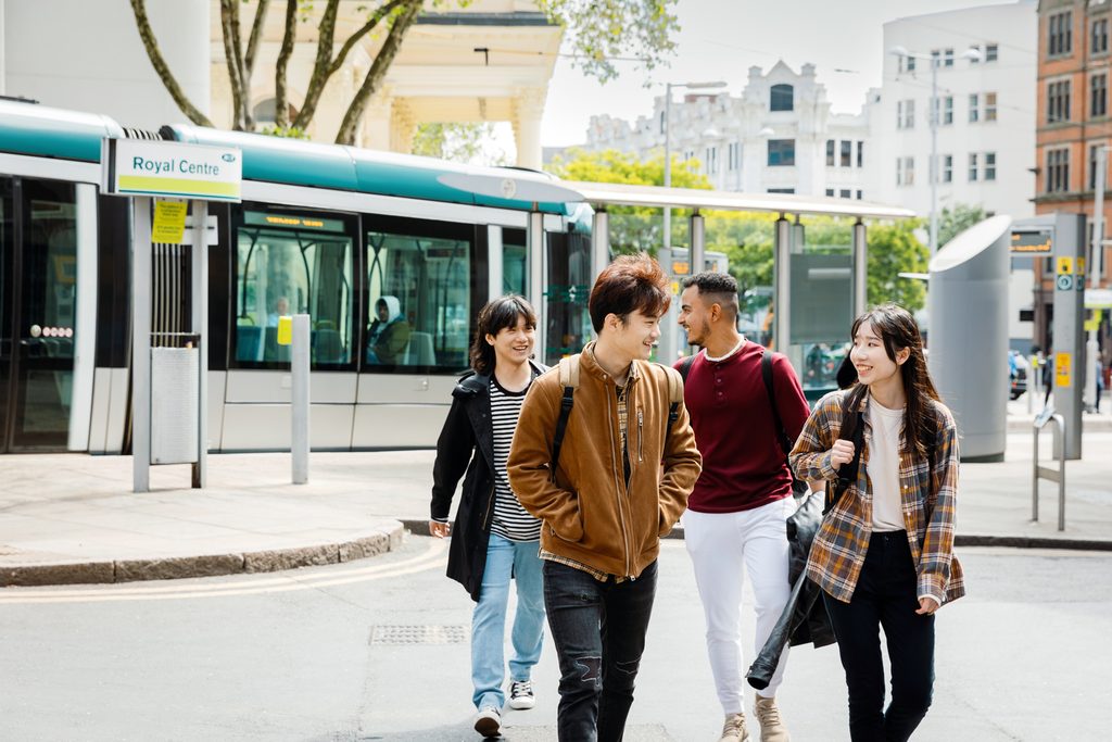UNIC students walking in town