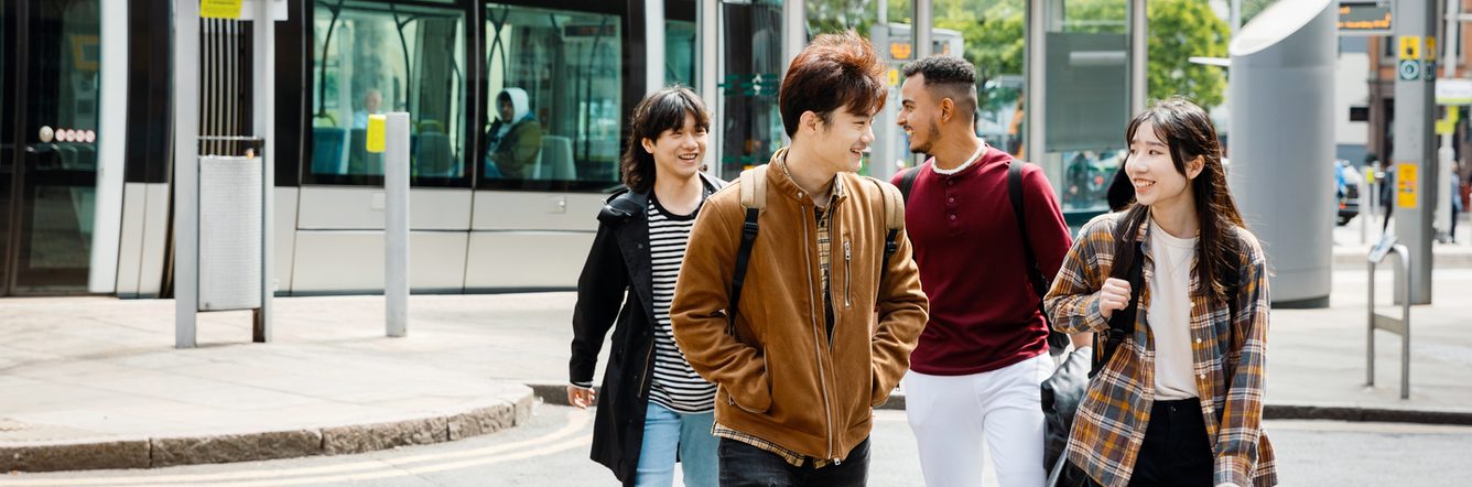 UNIC students walking in town