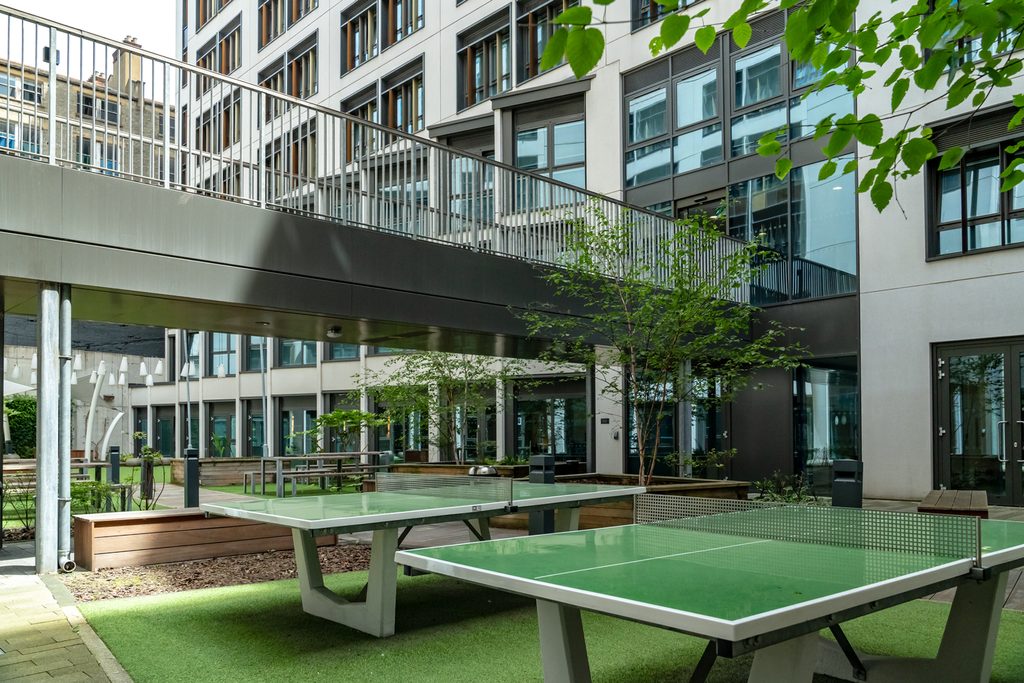 Tabble tennis court at Chapter old street accommodation