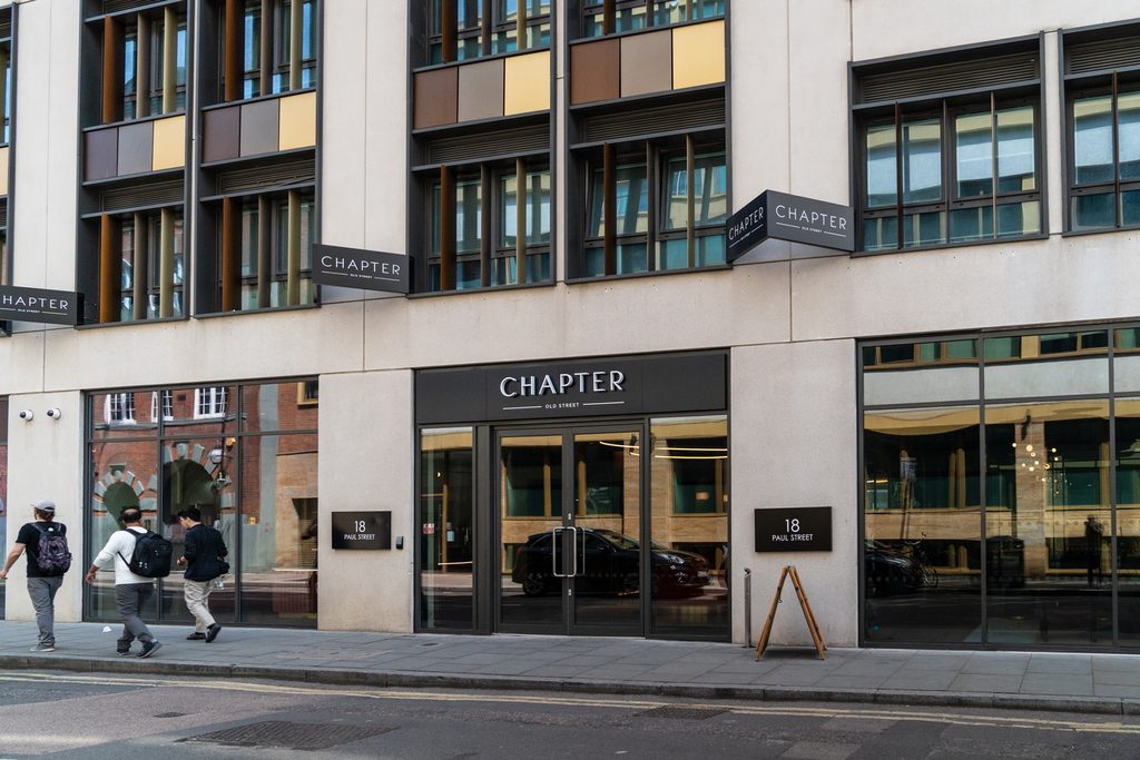 Entrance of Chapter old street accommodation
