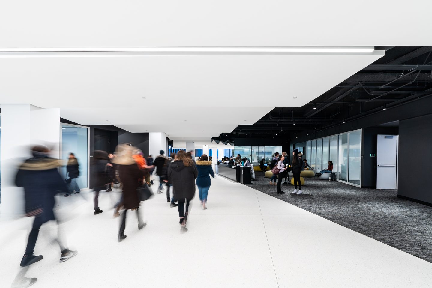 A busy corridor at Pace University