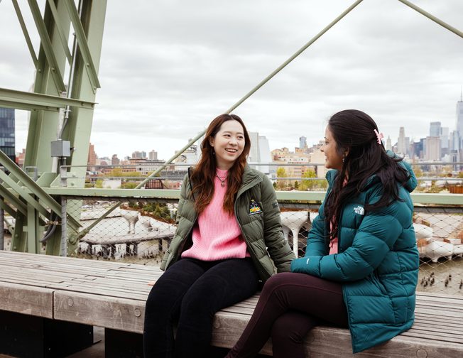 Two Pace students hanging out in New York City