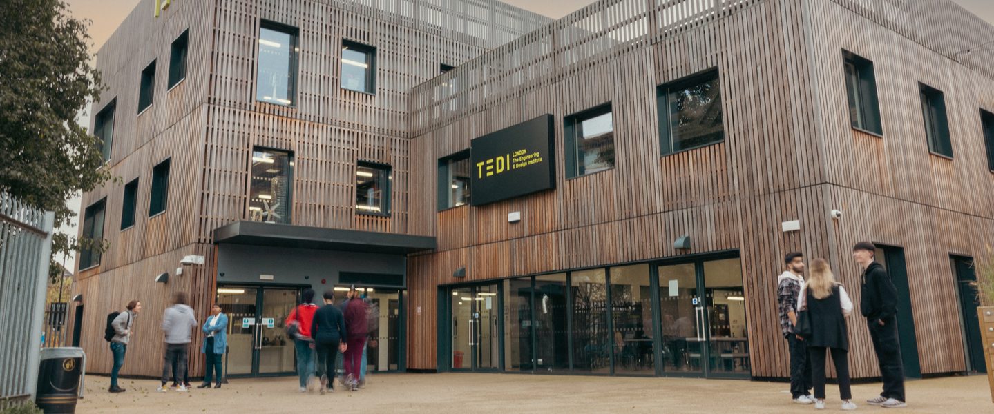 The TEDI-London Engineering & Design Institute building on a clear day