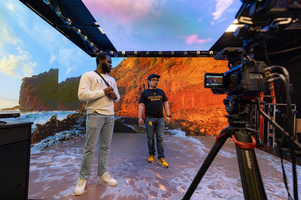 Two students at the ASU's Planar studio