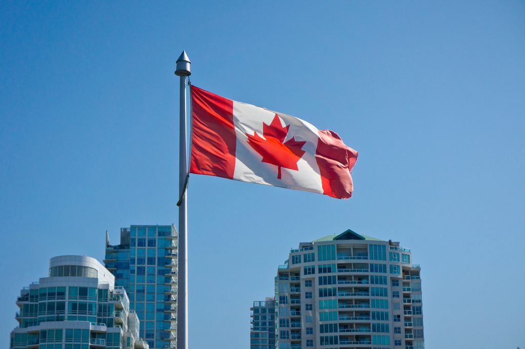 a waving canada flag