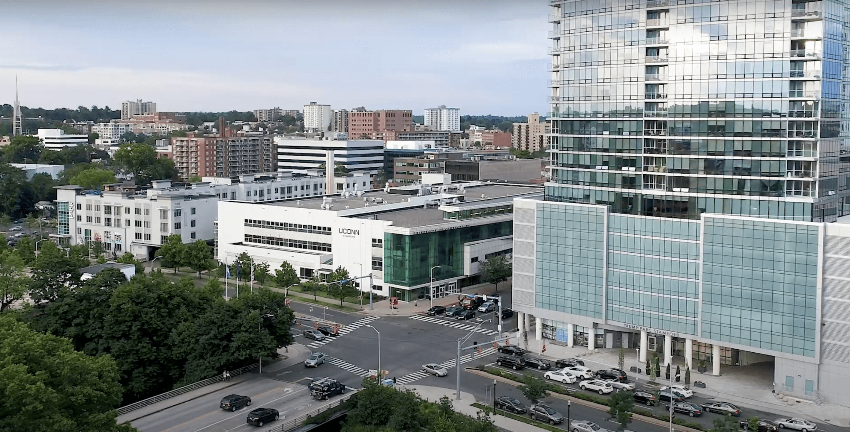 View of the surrounding area near the UCONN Stamford campus