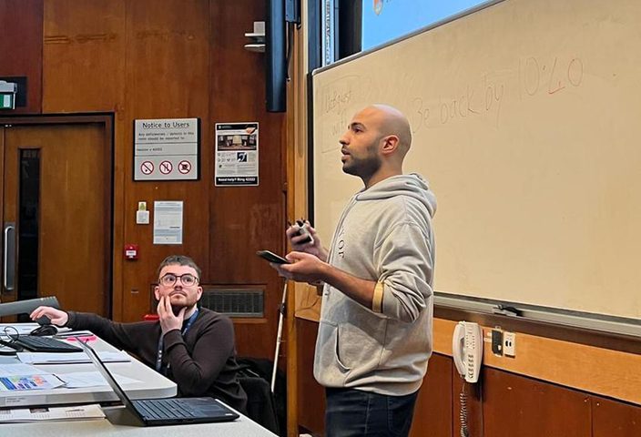 Mohammed Alowais giving a presentation