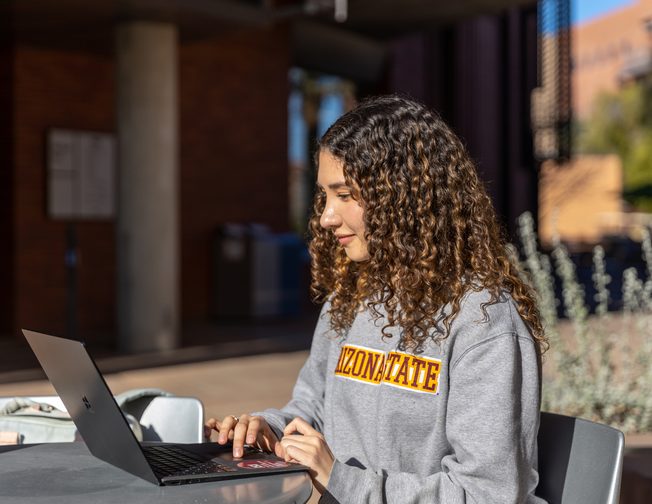 ASU Tempe international student studying