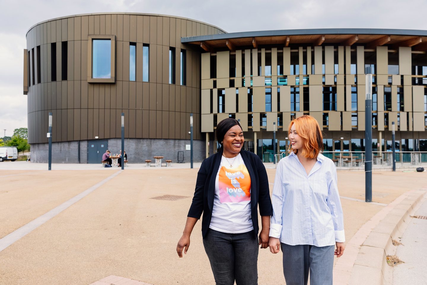 Students at the University of York campus
