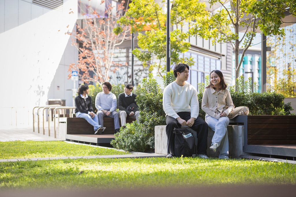 Students hanging out at Adelaide University