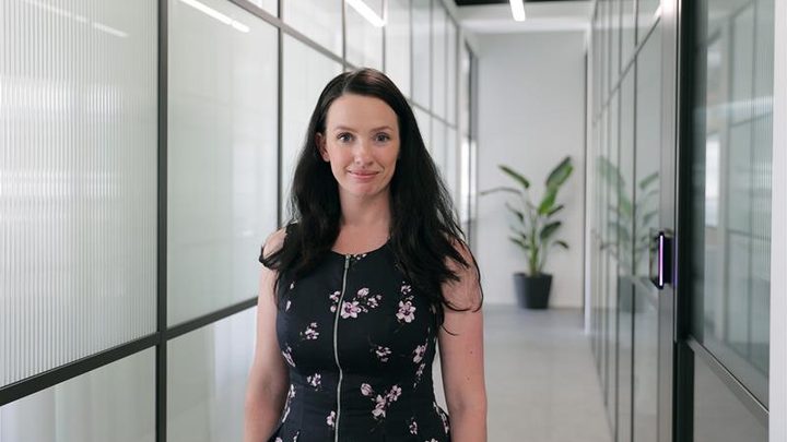 Hannah Drover pictured in a modern office setting