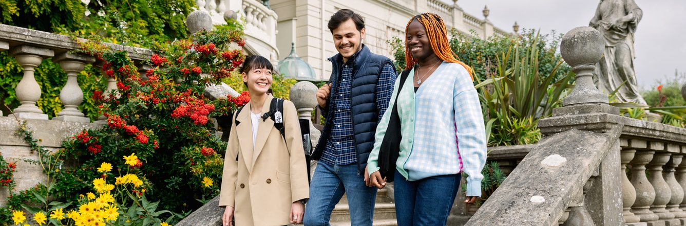 Students walking on campus