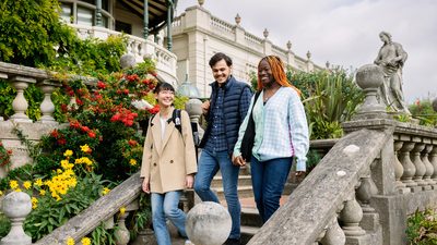 Students walking on campus