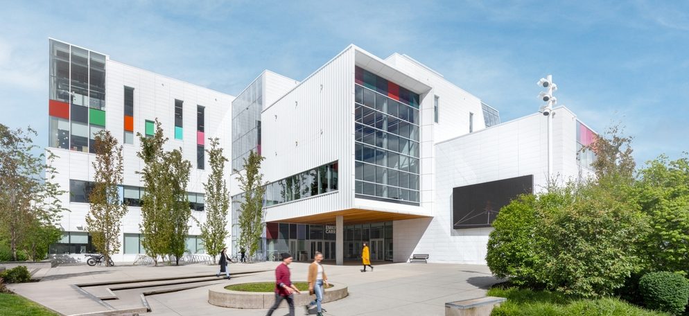 Emily Carr University main campus with outdoor area in front