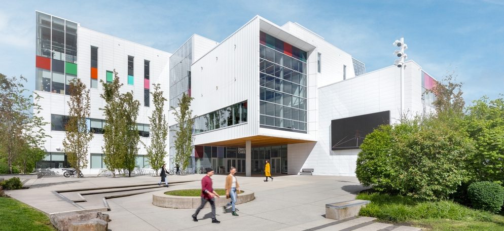 Emily Carr University main campus with outdoor area in front