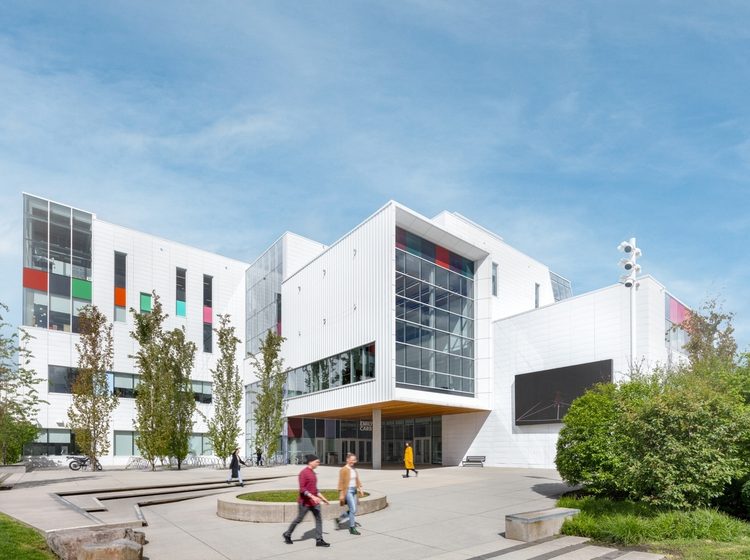 Emily Carr University main campus with outdoor area in front
