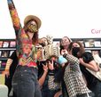 Students gathering in the Emily Carr University library during their first week on