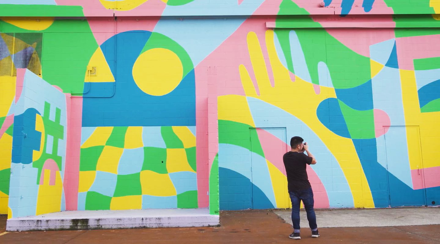 Colourful mural featured in the Welcome to ECU video